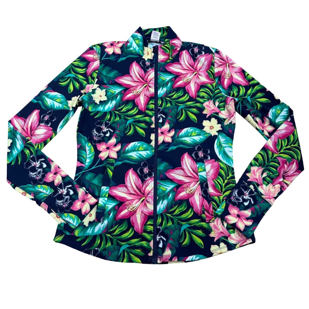Tommy Bahama Golf & Tennis Jacket Women Size S Navy Tropical Outdoors
Active